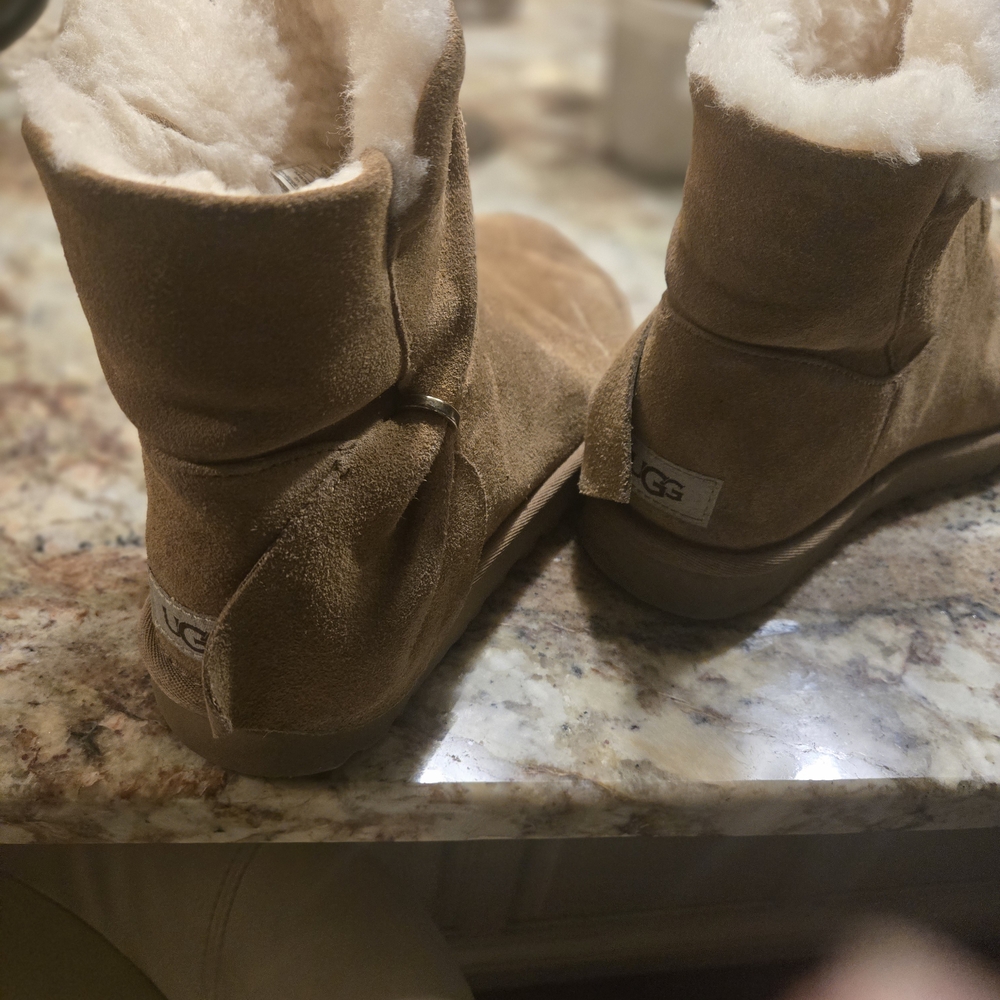 UGG Tan Suede Shearling Boots